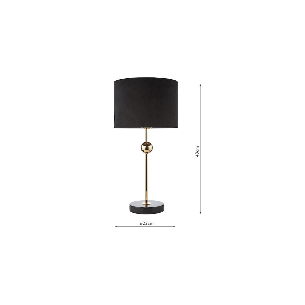 JIL4222 Jillian Table Lamp Marble and Polished Gold With Shade