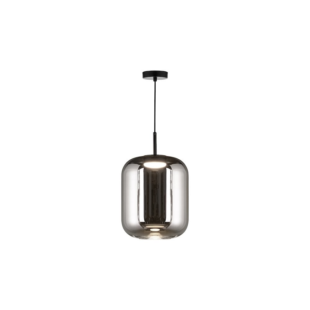 JUR0110 Jurek Pendant Satin Black and Smoked Glass LED
