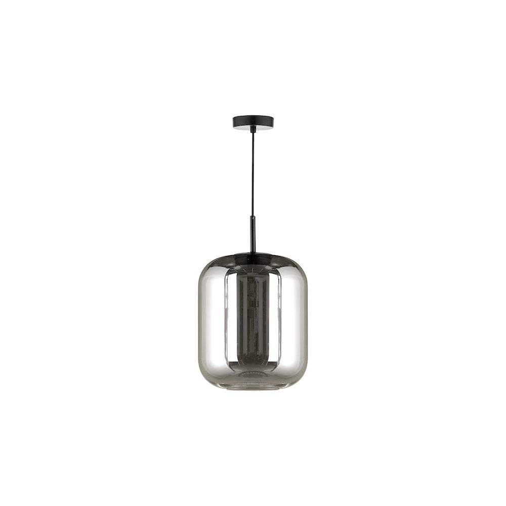 JUR0110 Jurek Pendant Satin Black and Smoked Glass LED