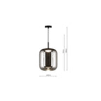 JUR0110 Jurek Pendant Satin Black and Smoked Glass LED