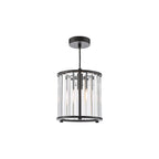 KIR0122 Kiran Pendant Satin Black and Crystal