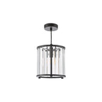 KIR0122 Kiran Pendant Satin Black and Crystal