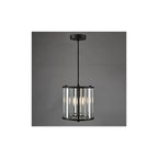 KIR0122 Kiran Pendant Satin Black and Crystal