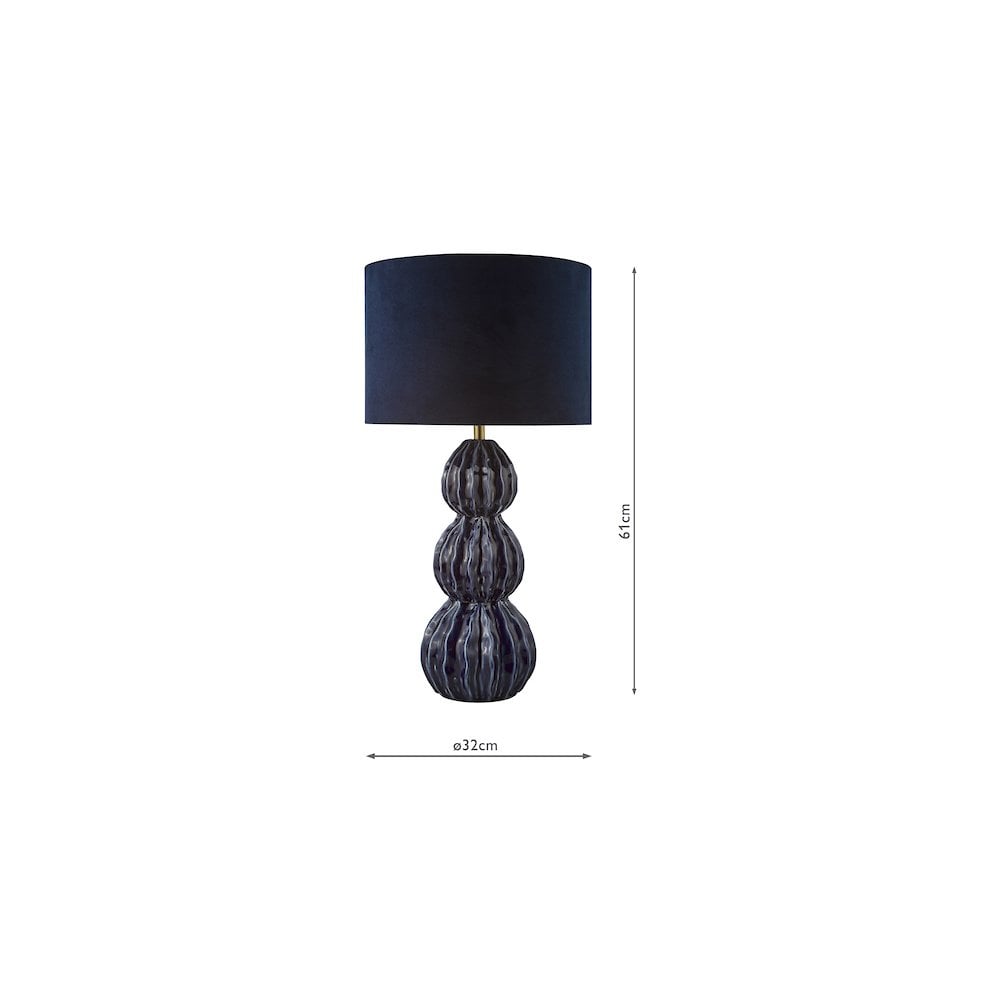 LOR4223 Lorelai Ceramic Table Lamp Blue With Shade