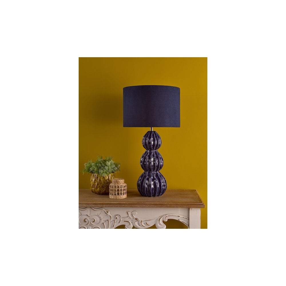 LOR4223 Lorelai Ceramic Table Lamp Blue With Shade