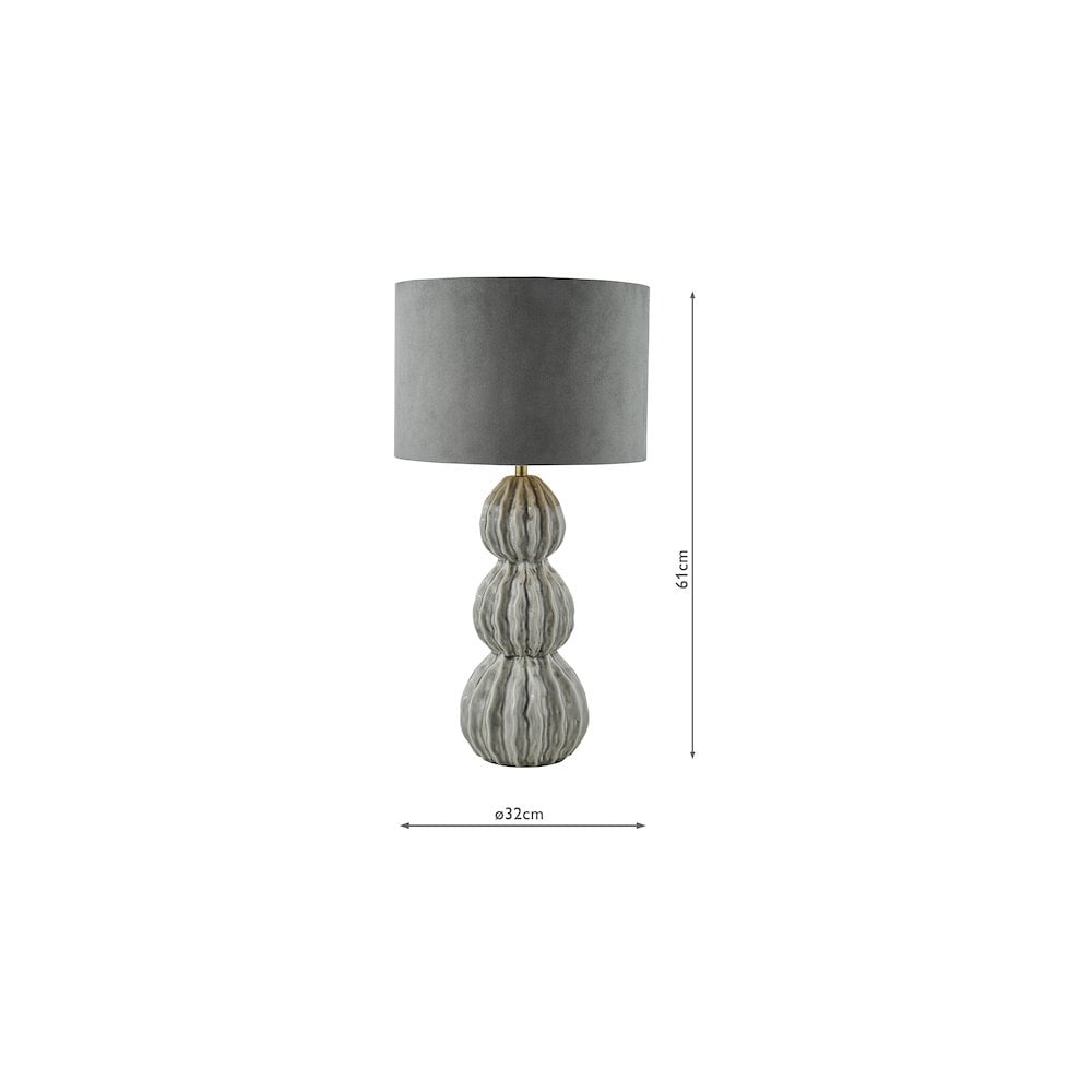 LOR4239 Lorelai Ceramic Table Lamp Grey With Shade