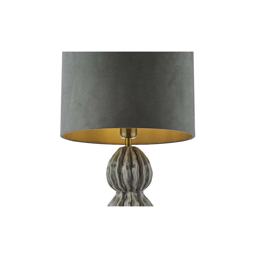 LOR4239 Lorelai Ceramic Table Lamp Grey With Shade