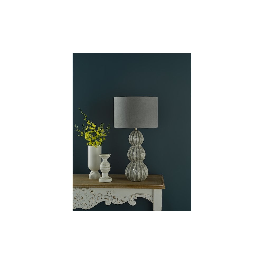 LOR4239 Lorelai Ceramic Table Lamp Grey With Shade