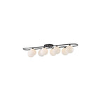 LUA4822 Luana 8 Light Semi-Flush Matt Black and Opal Glass