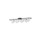 LUA4822 Luana 8 Light Semi-Flush Matt Black and Opal Glass
