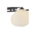 LUA4822 Luana 8 Light Semi-Flush Matt Black and Opal Glass
