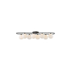 LUA4822 Luana 8 Light Semi-Flush Matt Black and Opal Glass