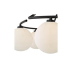 LUA6422 Luana 6 Light Semi-Flush Matt Black and Opal Glass