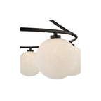 LUA6422 Luana 6 Light Semi-Flush Matt Black and Opal Glass