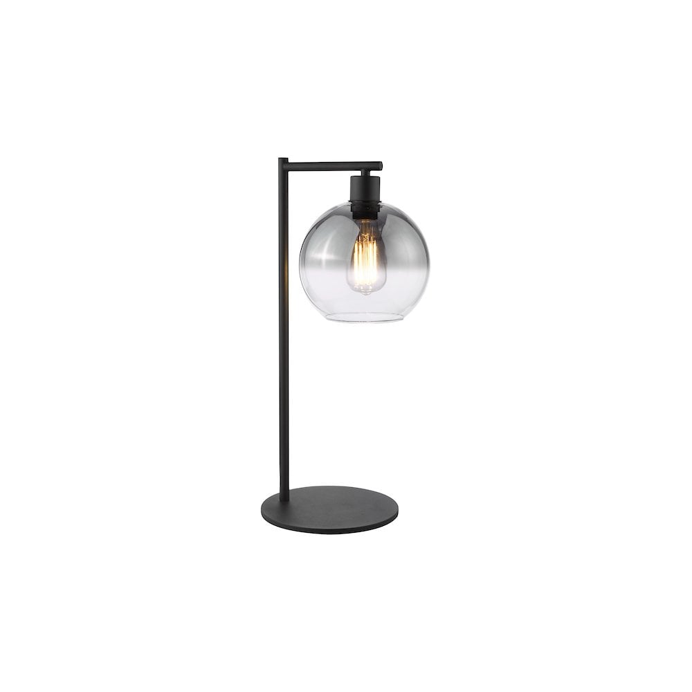 LYC4222 Lycia Table Lamp Matt Black and Smoked Ombre Glass