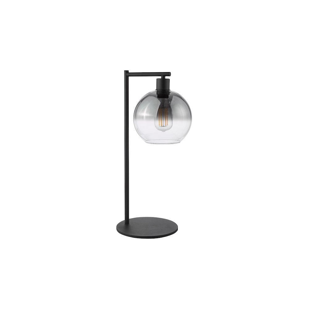 LYC4222 Lycia Table Lamp Matt Black and Smoked Ombre Glass