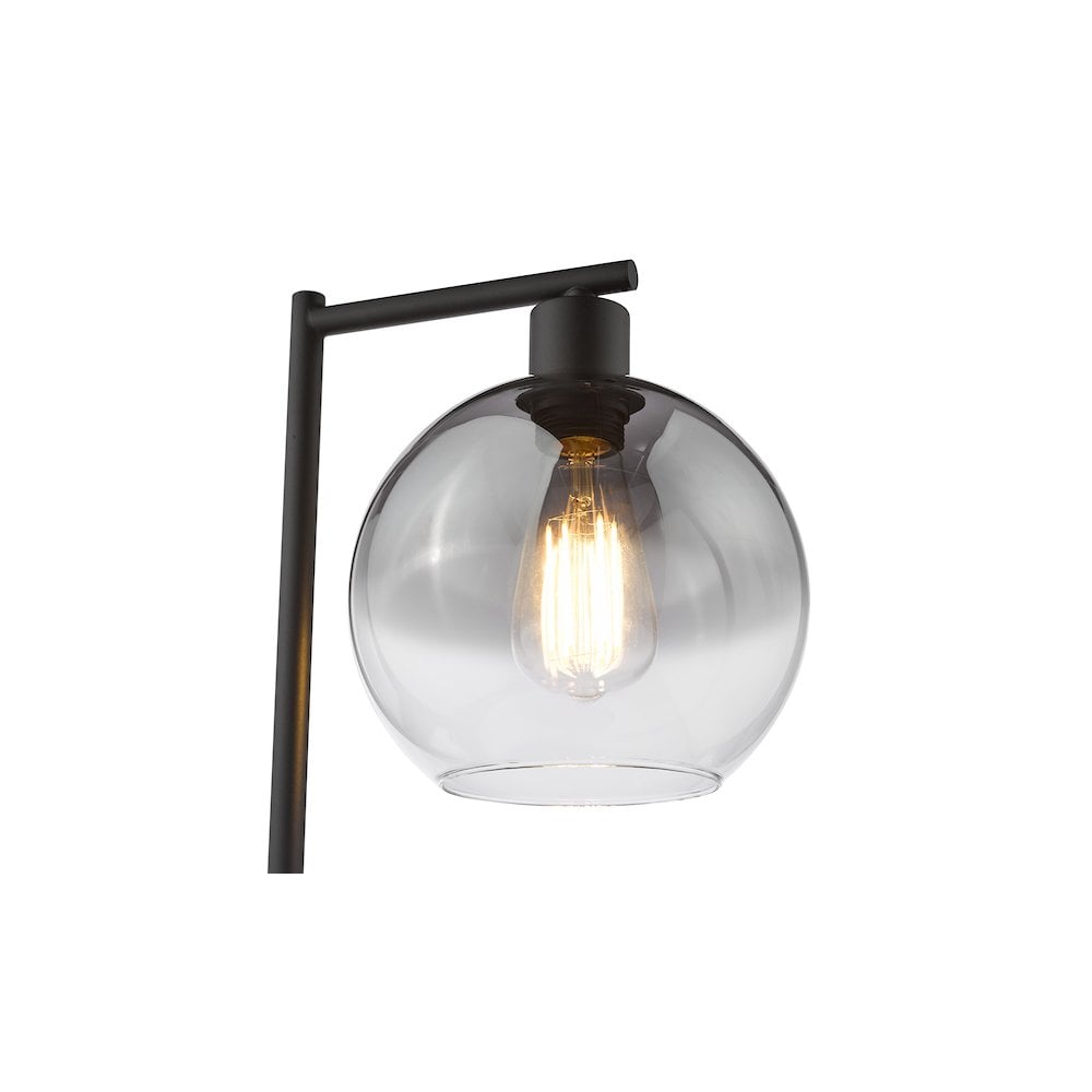 LYC4222 Lycia Table Lamp Matt Black and Smoked Ombre Glass