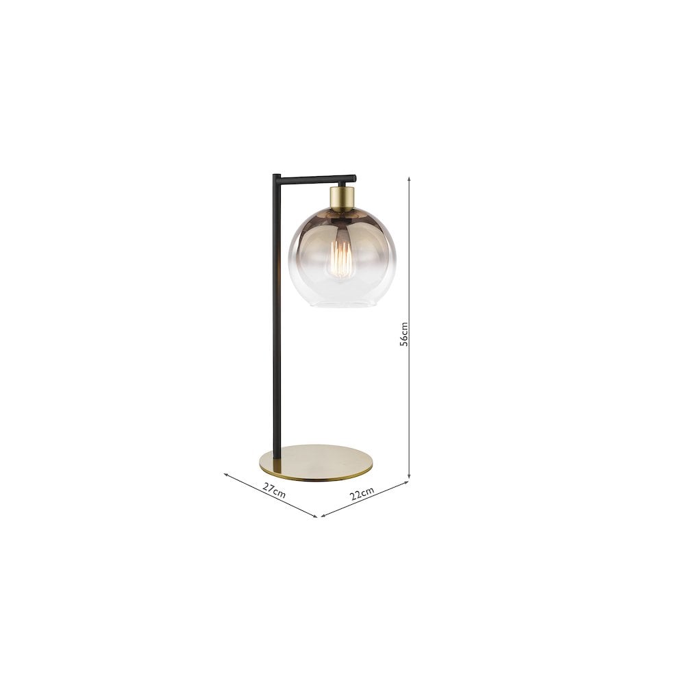 LYC4235 Lycia Table Lamp Satin Gold and Gold Ombre Glass