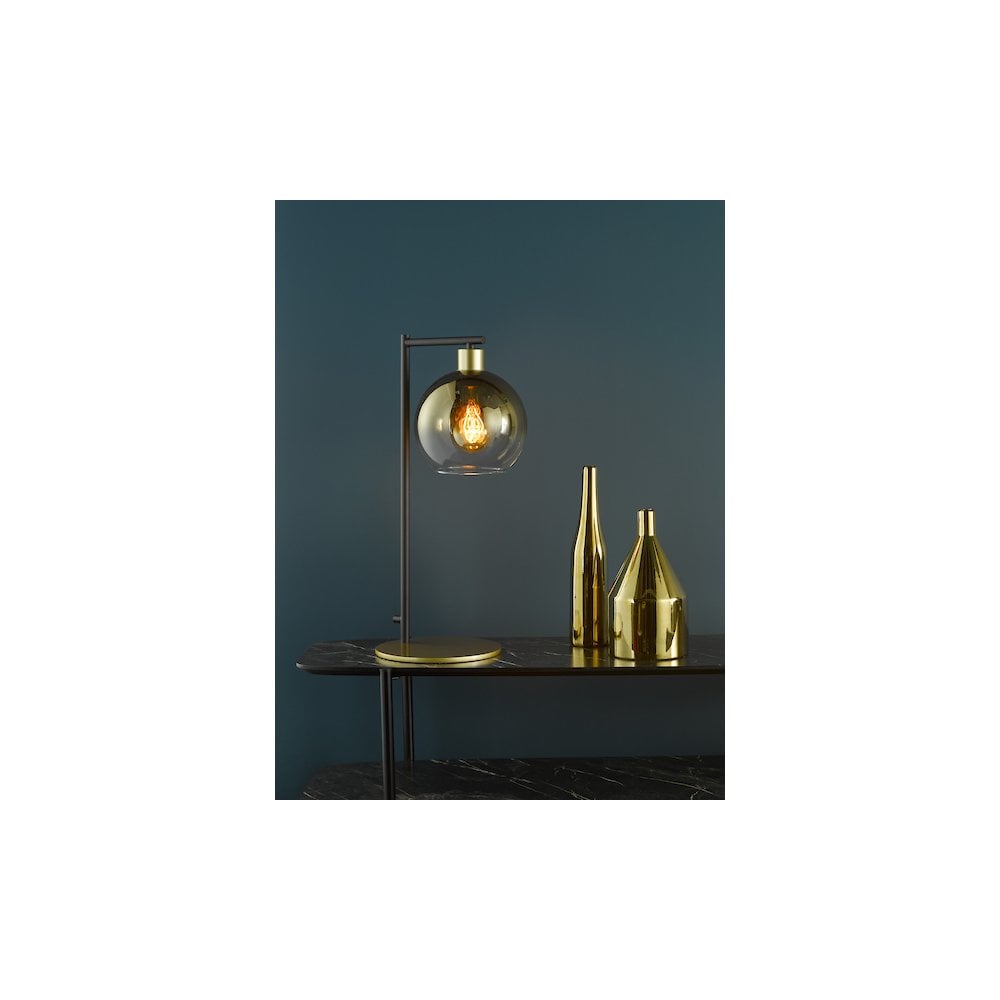 LYC4235 Lycia Table Lamp Satin Gold and Gold Ombre Glass