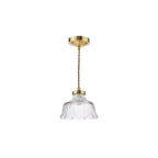 MAU0142 Maude Pendant Natural Brass and Ribbed Glass (S)