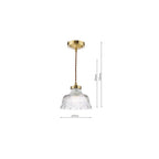MAU0142 Maude Pendant Natural Brass and Ribbed Glass (S)