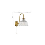 MAU0742 Maude Wall Light Natural Brass and Ribbed Glass