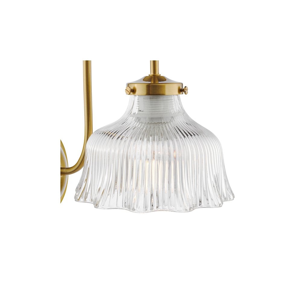 MAU0742 Maude Wall Light Natural Brass and Ribbed Glass