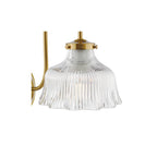 MAU0742 Maude Wall Light Natural Brass and Ribbed Glass