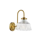 MAU0742 Maude Wall Light Natural Brass and Ribbed Glass