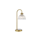 MAU4242 Maude Table Lamp Natural Brass and Ribbed Glass