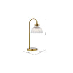MAU4242 Maude Table Lamp Natural Brass and Ribbed Glass