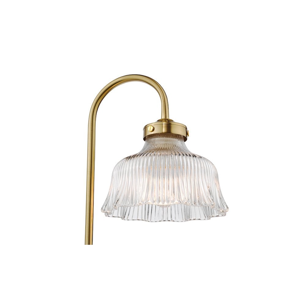 MAU4242 Maude Table Lamp Natural Brass and Ribbed Glass