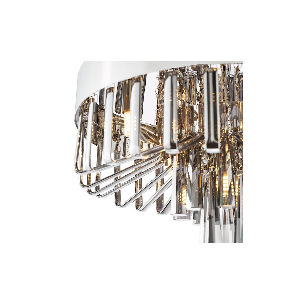 OLI5410 Olin 5 Light Flush Polished Chrome and Smoked Glass