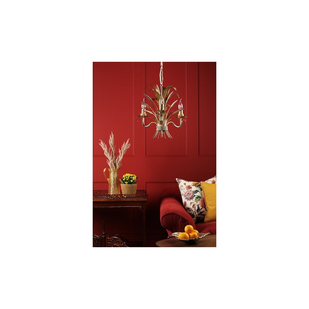 PHA0335 Phaedra 3 Light Pendant Gold