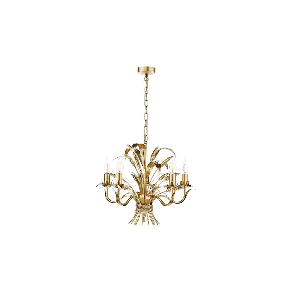 PHA0535 Phaedra 5 Light Pendant Gold