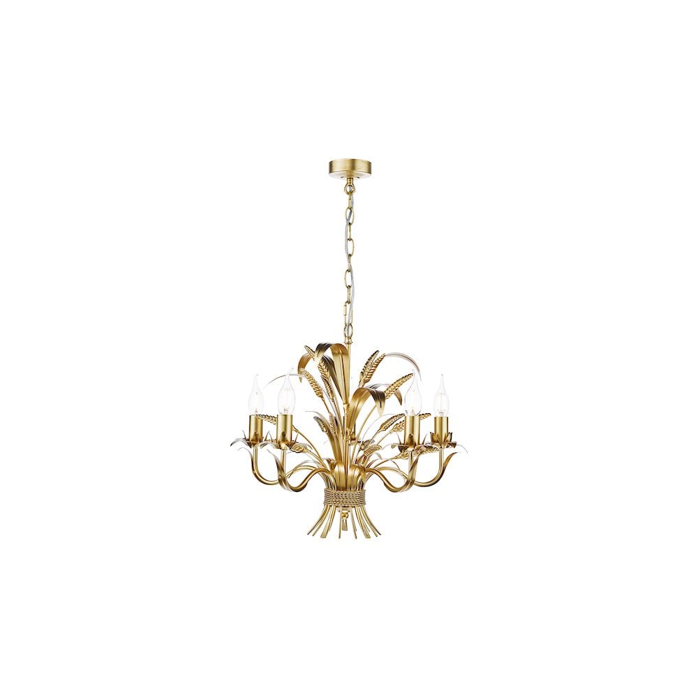 PHA0535 Phaedra 5 Light Pendant Gold