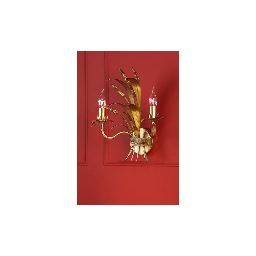 PHA0935 Phaedra 2 Light Wall Light Gold