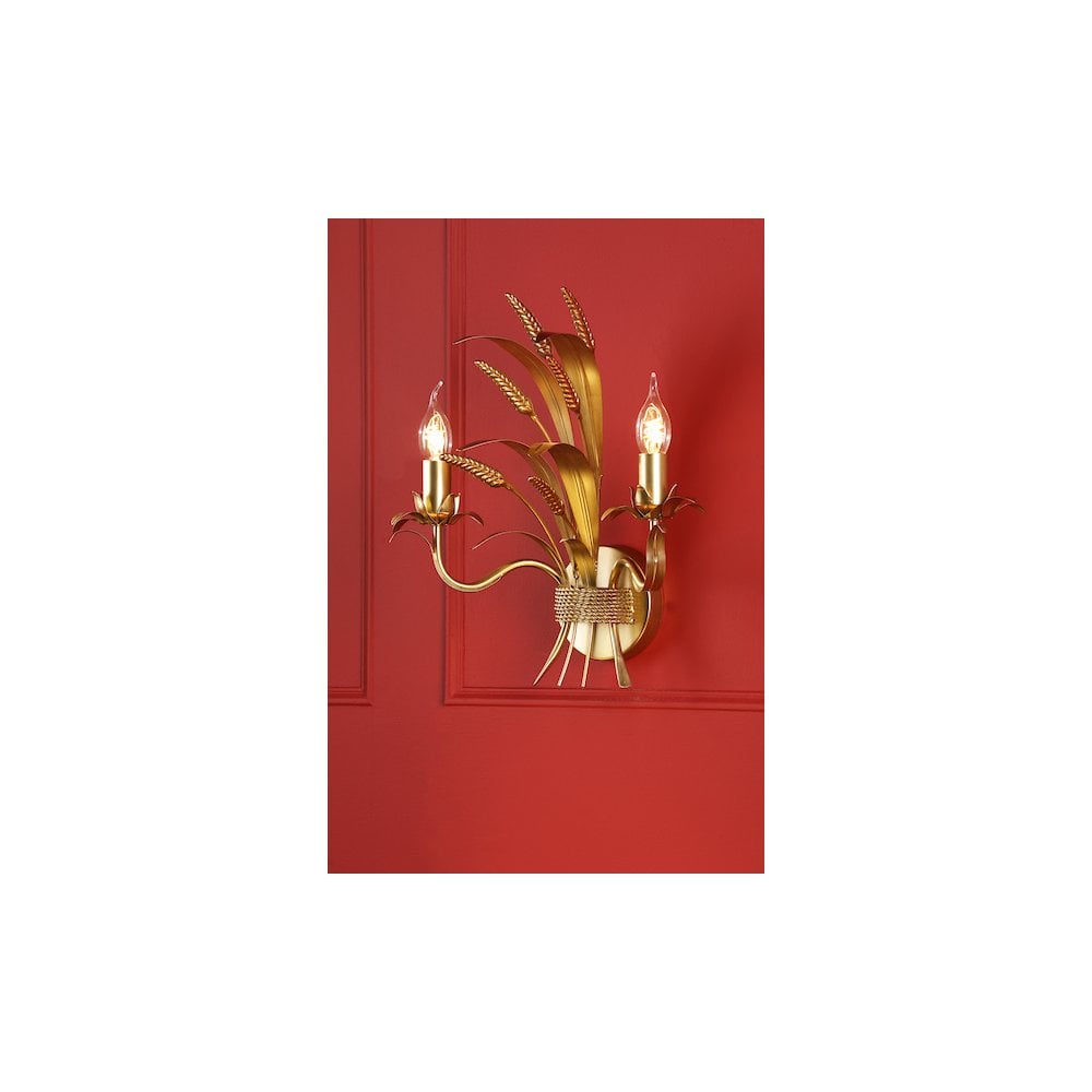 PHA0935 Phaedra 2 Light Wall Light Gold