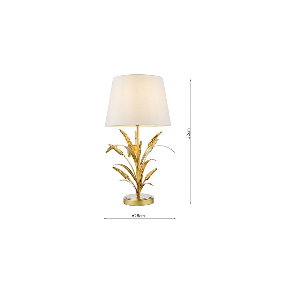 PHA4235 Phaedra Table Lamp Gold With Shade