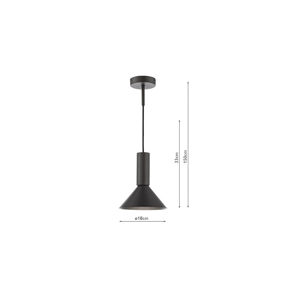 RAG0122 Ragnar Pendant/Wall Light Satin Black