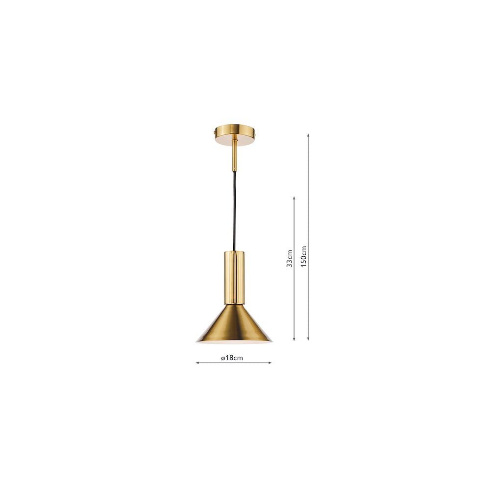 RAG0140 Ragnar Pendant/Wall Light Natural Brass