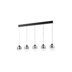 RAM0522 Ramona 5 Light Bar Pendant Matt Black and Smoked Ombre Glass LED