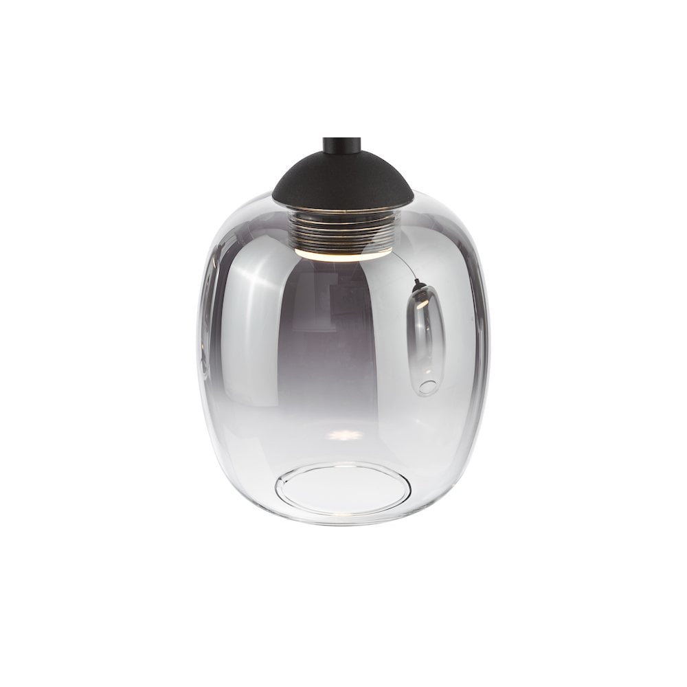 RAM0522 Ramona 5 Light Bar Pendant Matt Black and Smoked Ombre Glass LED