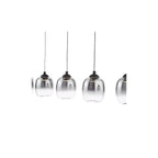 RAM0522 Ramona 5 Light Bar Pendant Matt Black and Smoked Ombre Glass LED