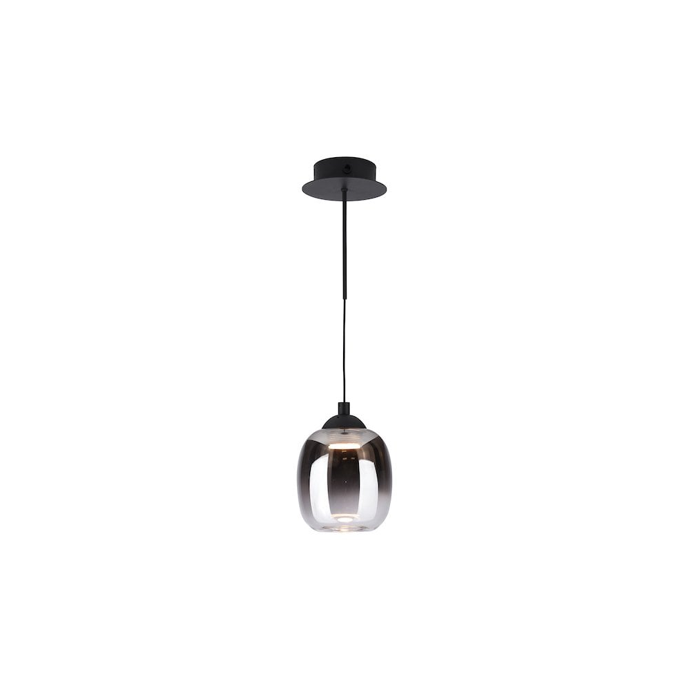 RAM0722 Ramona Pendant/Wall Light Matt Black Ombre Glass LED