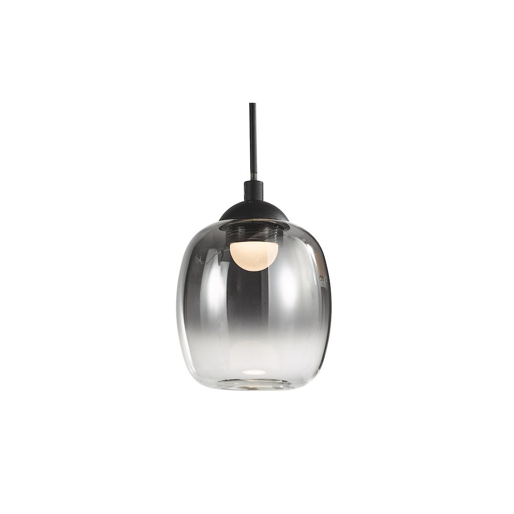 RAM0722 Ramona Pendant/Wall Light Matt Black Ombre Glass LED