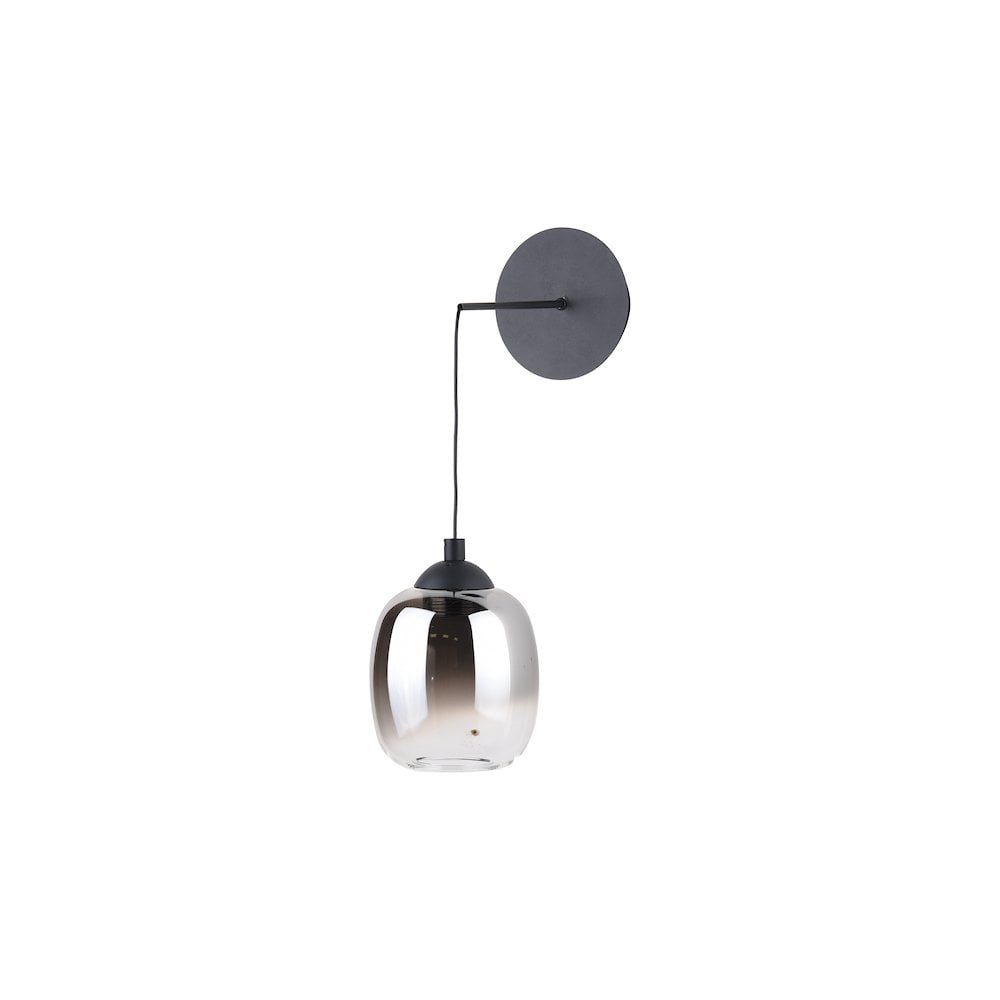 RAM0722 Ramona Pendant/Wall Light Matt Black Ombre Glass LED
