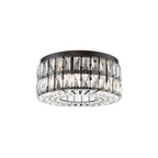 REL0422 Relena 4 Light Flush Matt Black and Crystal (S)
