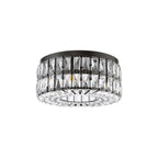 REL0422 Relena 4 Light Flush Matt Black and Crystal (S)