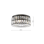 REL0422 Relena 4 Light Flush Matt Black and Crystal (S)
